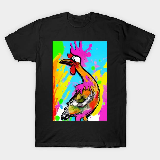 Funky 60's Chicken T-Shirt by Tezatoons